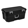 Black 22 Gallon Wheeled Plastic Storage Trunk F8308
