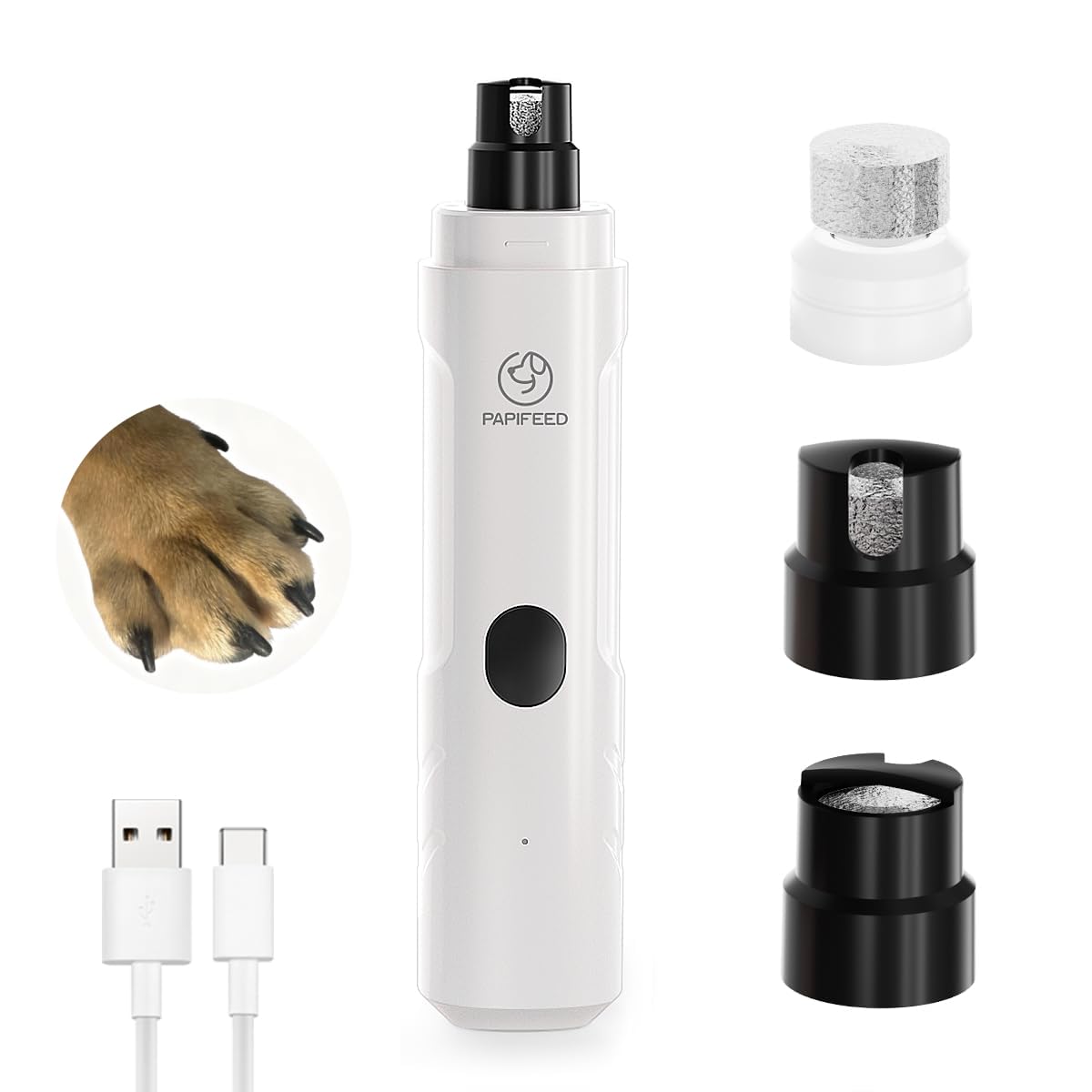Ultra Quiet 3-Speed Rechargeable Dog Nail Grinder with LED Light S448796
