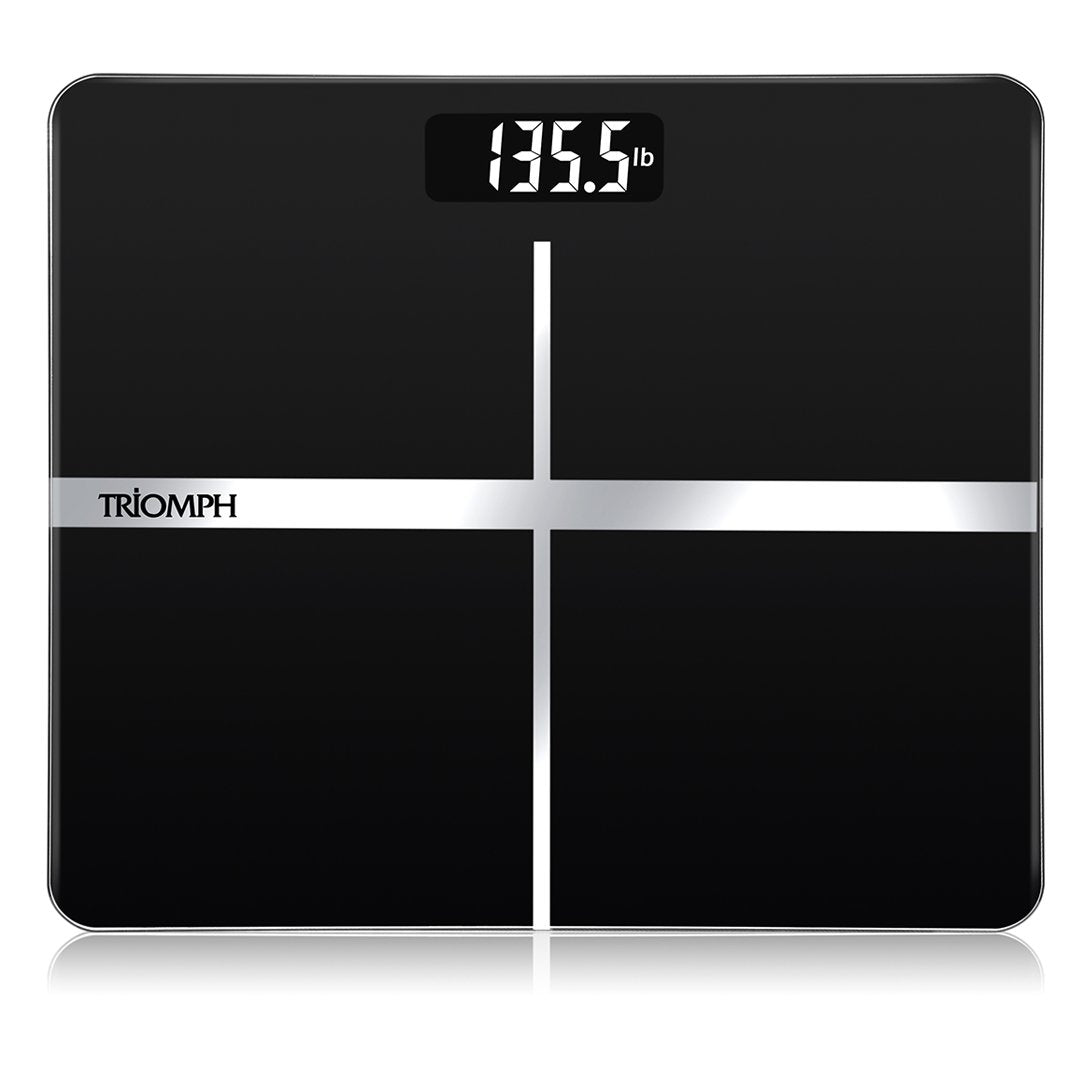 Black Digital Bathroom Scale with Backlit Display G749475