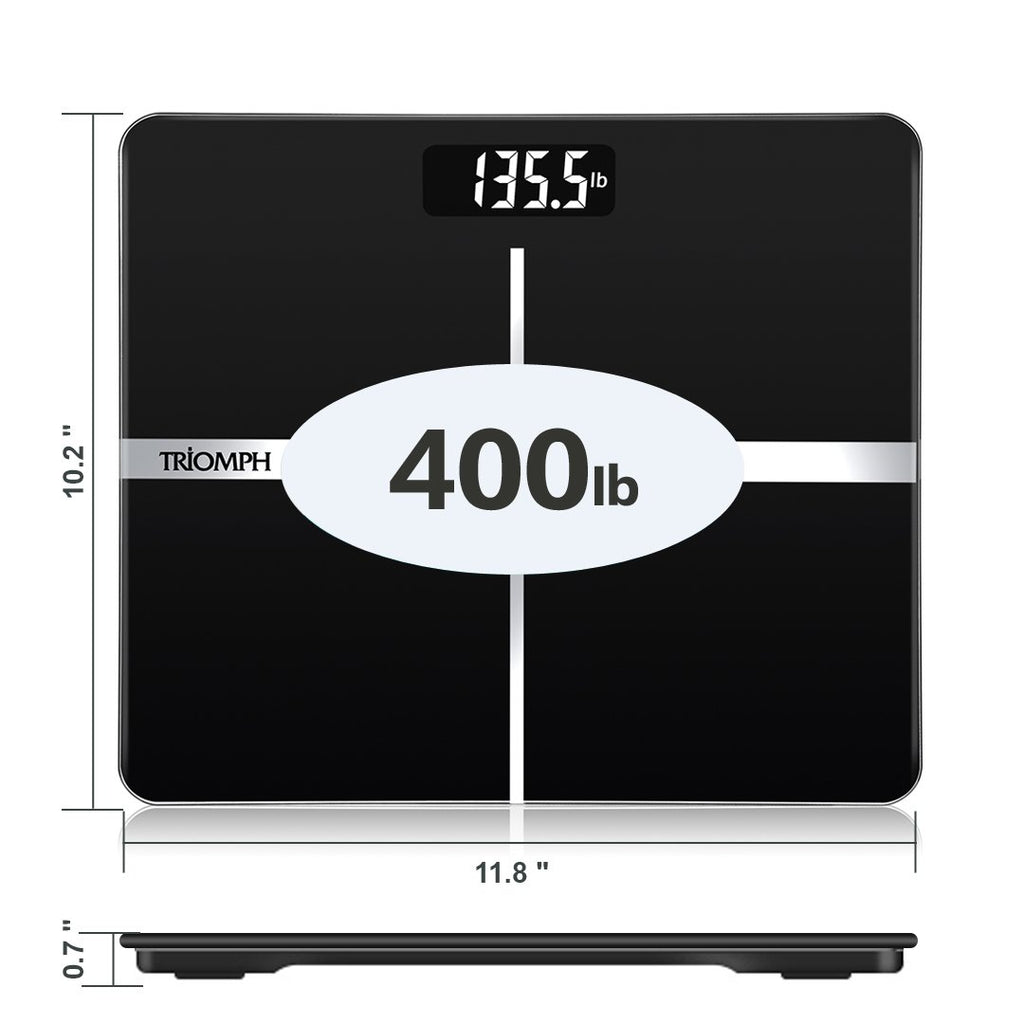 Black Digital Bathroom Scale with Backlit Display G749475