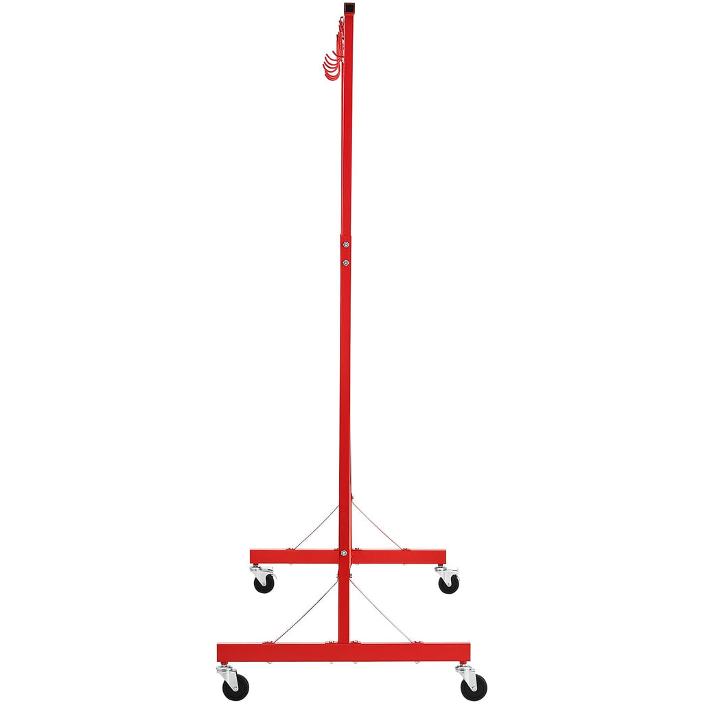Adjustable Height 66 lbs Capacity Painting Rack with 8 Hooks and 4 Swiveling Wheels P388612