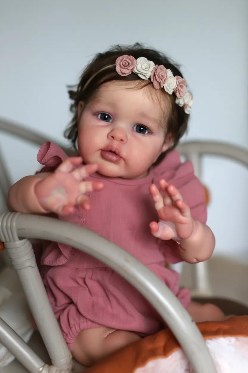 20 Inch Reborn Baby Dolls Girl with Curly Rooted Hair L74755