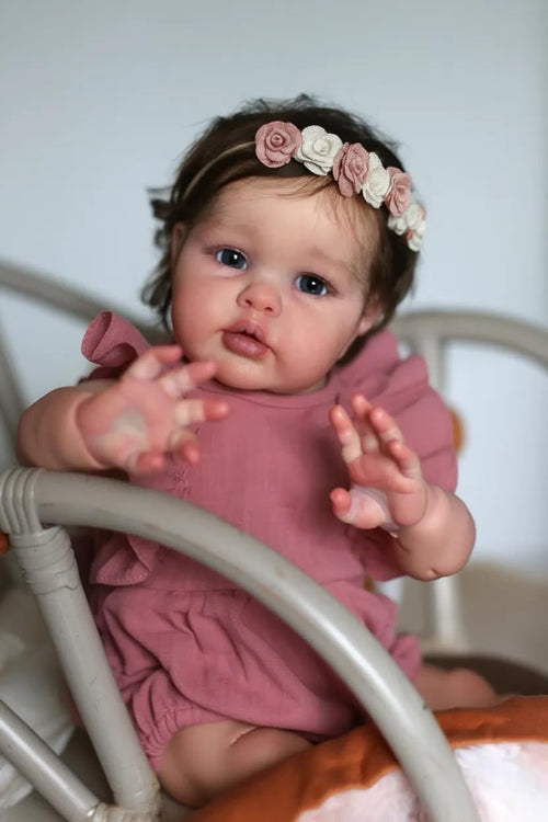 20 Inch Reborn Baby Dolls Girl with Curly Rooted Hair L74755