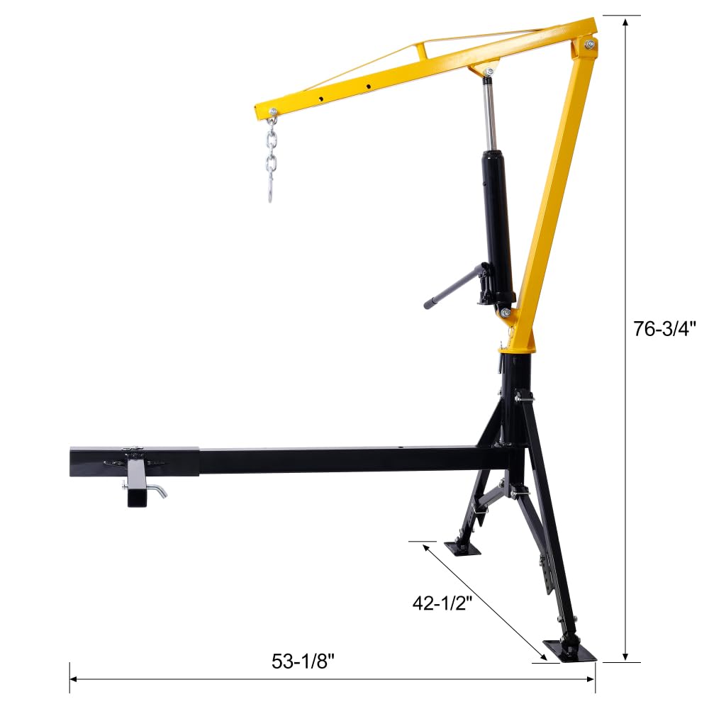 1000 lbs Hydraulic Truck Bed Crane Hoist Q90811