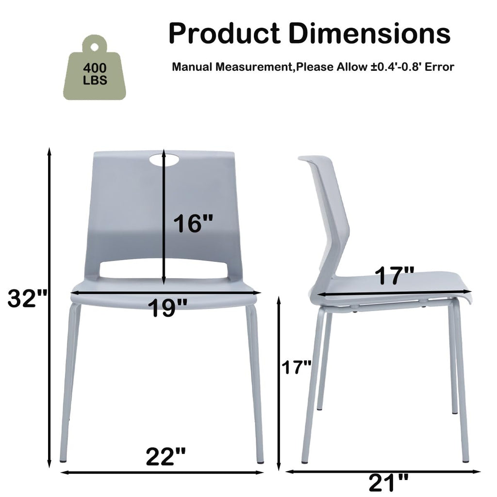 Grey Stacking Guest Chairs Set of 4 K5221