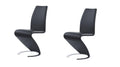 Set of Two Black and Silver Faux Leather Dining Chairs A1399