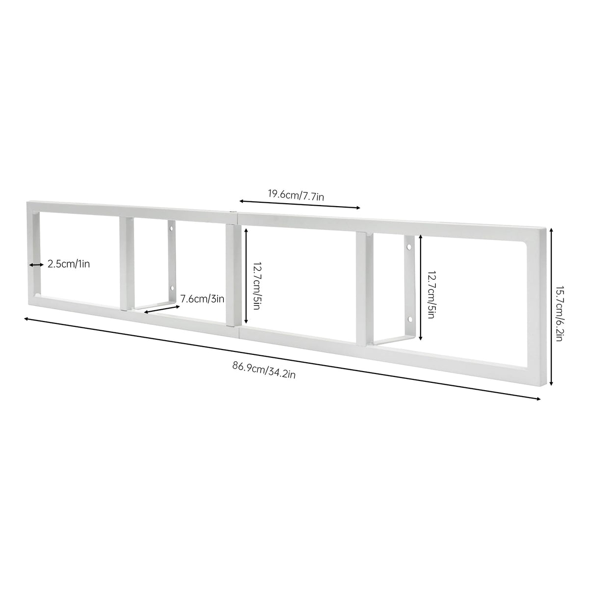34 Inch White Metal CD Storage Shelf N589
