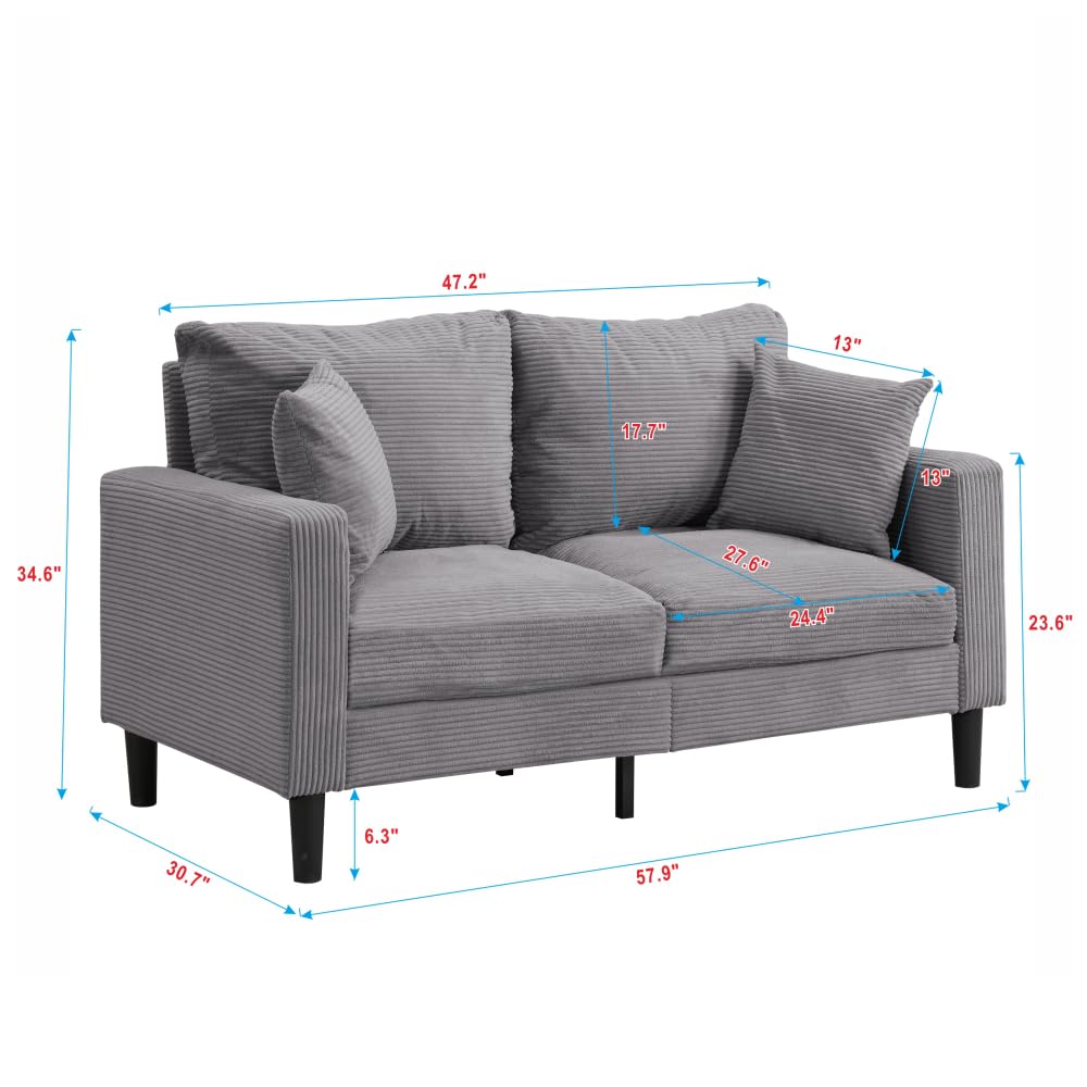 Light Gray 2 Seat Upholstered Sofa X8492