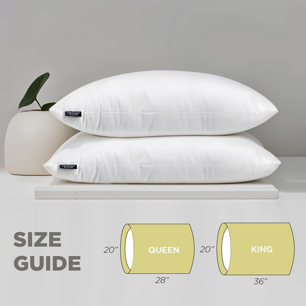 100% Organic Cotton Cover King Size Bed Pillows Set of 2 T115207