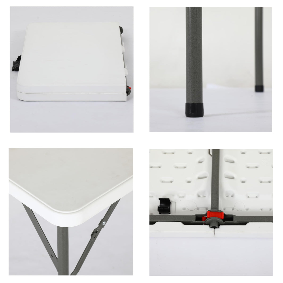 34" Folding Card Table Heavy Duty Plastic Square Table with Handle and Lock E760