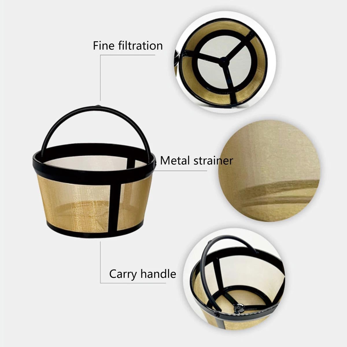 Reusable Coffee Filter Basket, 8-12 Cup Mesh, BPA-Free J931264