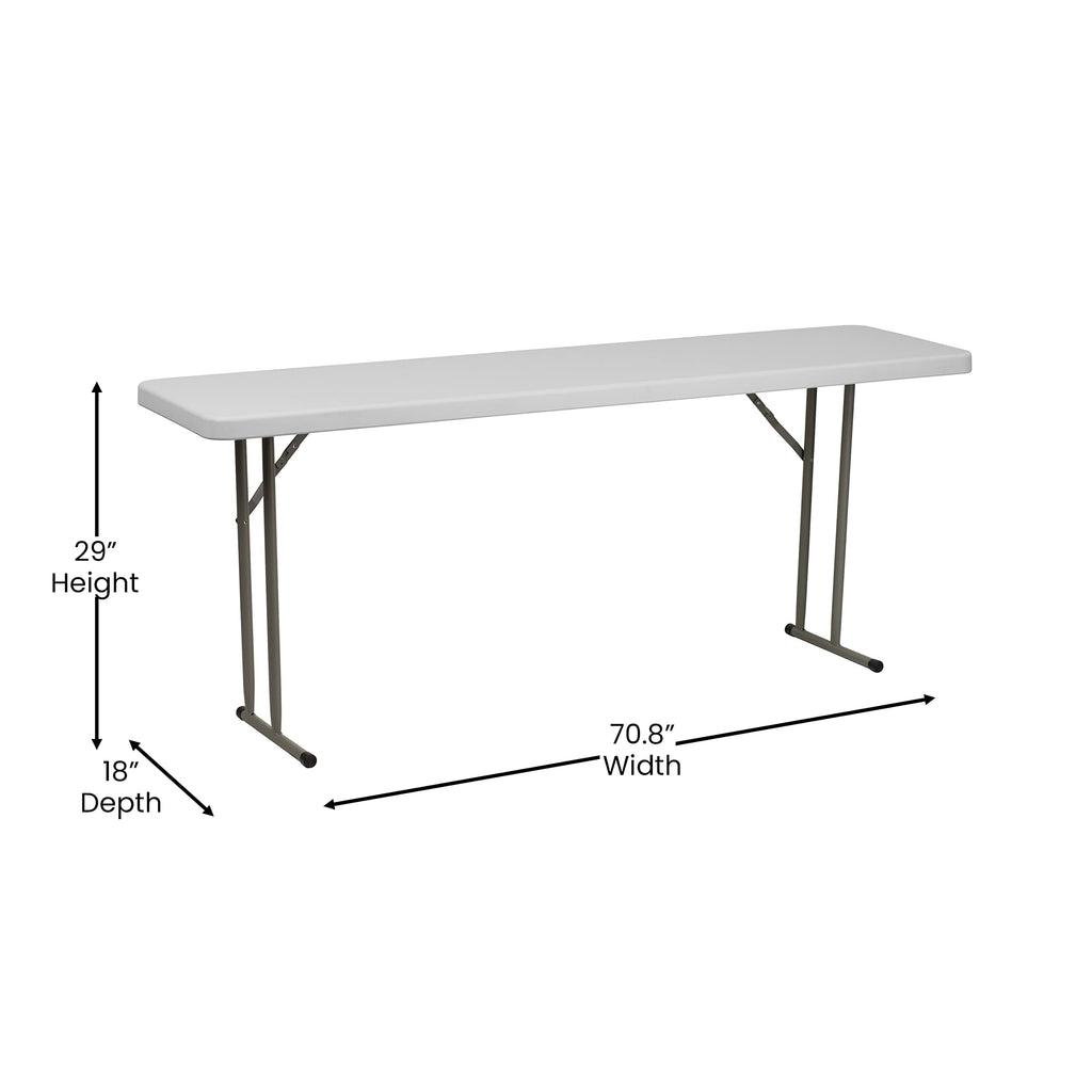 15 Pack 6-Foot Granite White Plastic Folding Table B739090