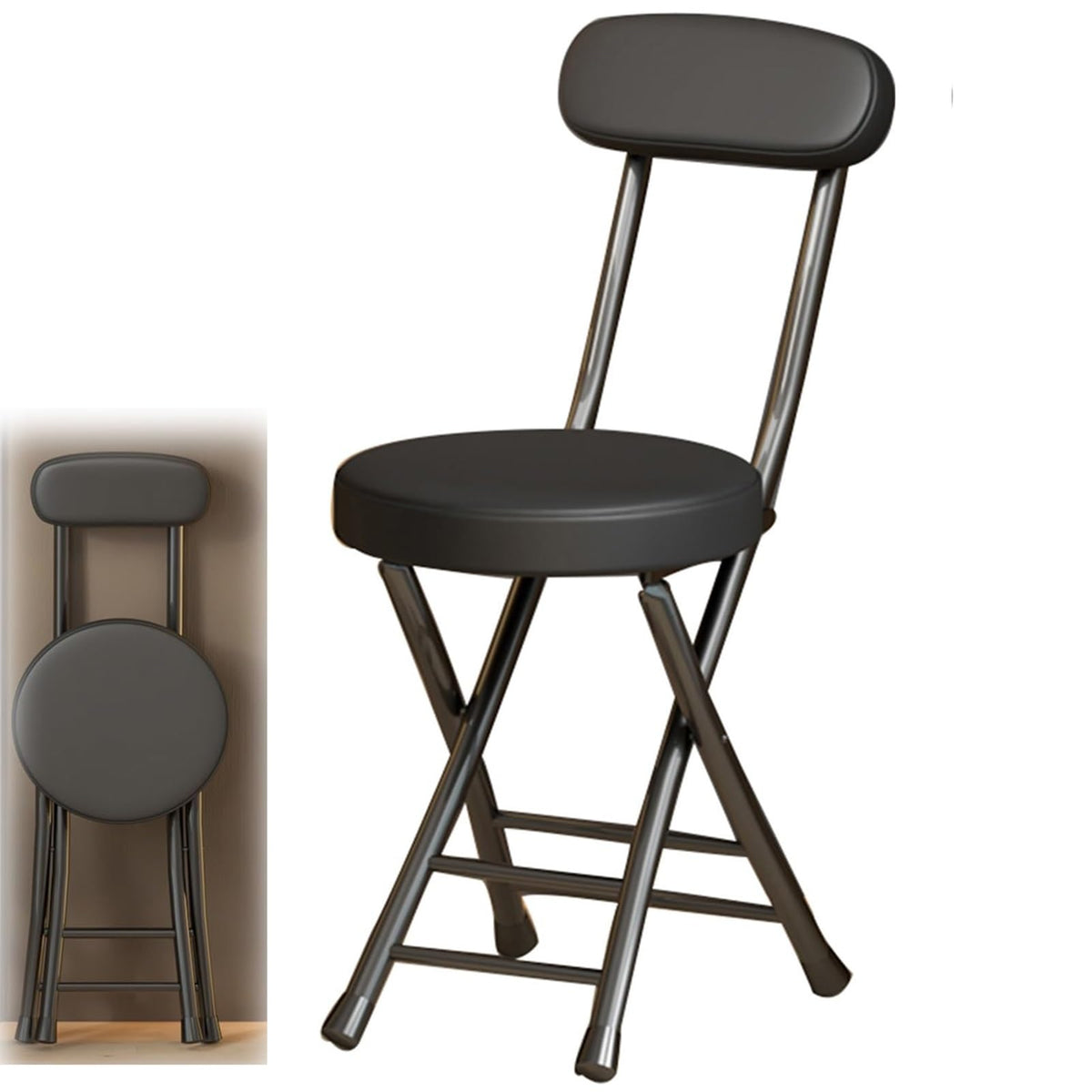 Black 18 Inch Folding Stool I6628