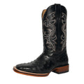 Black Leather Square Toe Western Boots R5859