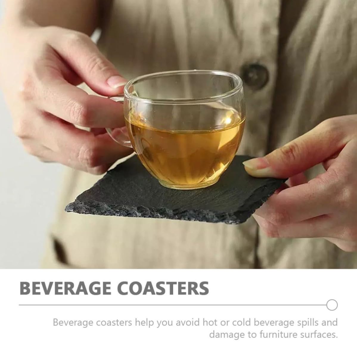 Natural Stone Coasters Set E260274