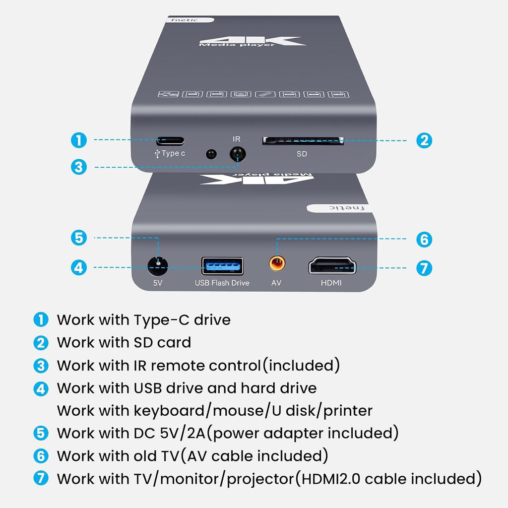 4K 60Hz H.265 Ultra HD Digital Media Player & HDD Enclosure 2 in 1 J8300