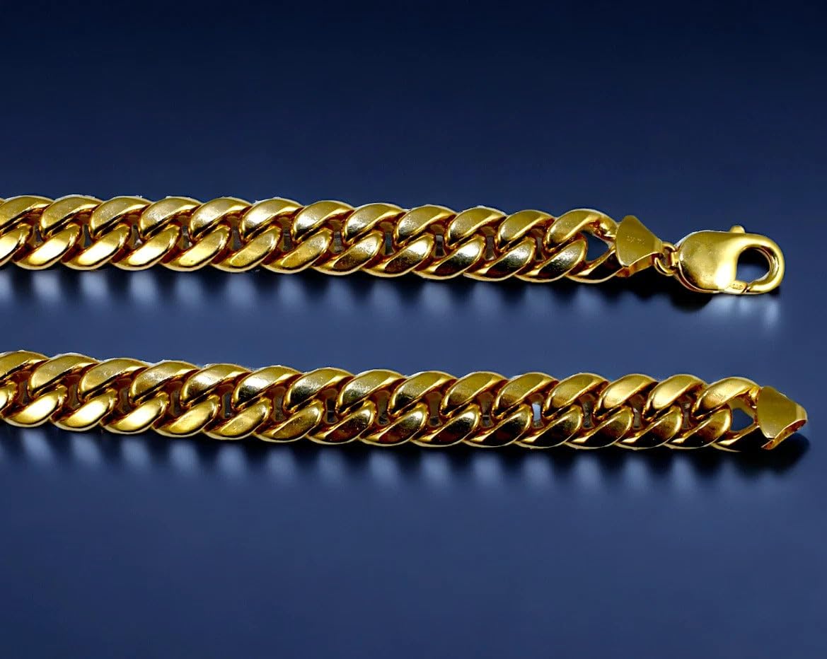 14K Yellow Gold Solid Miami Cuban Chain V759205