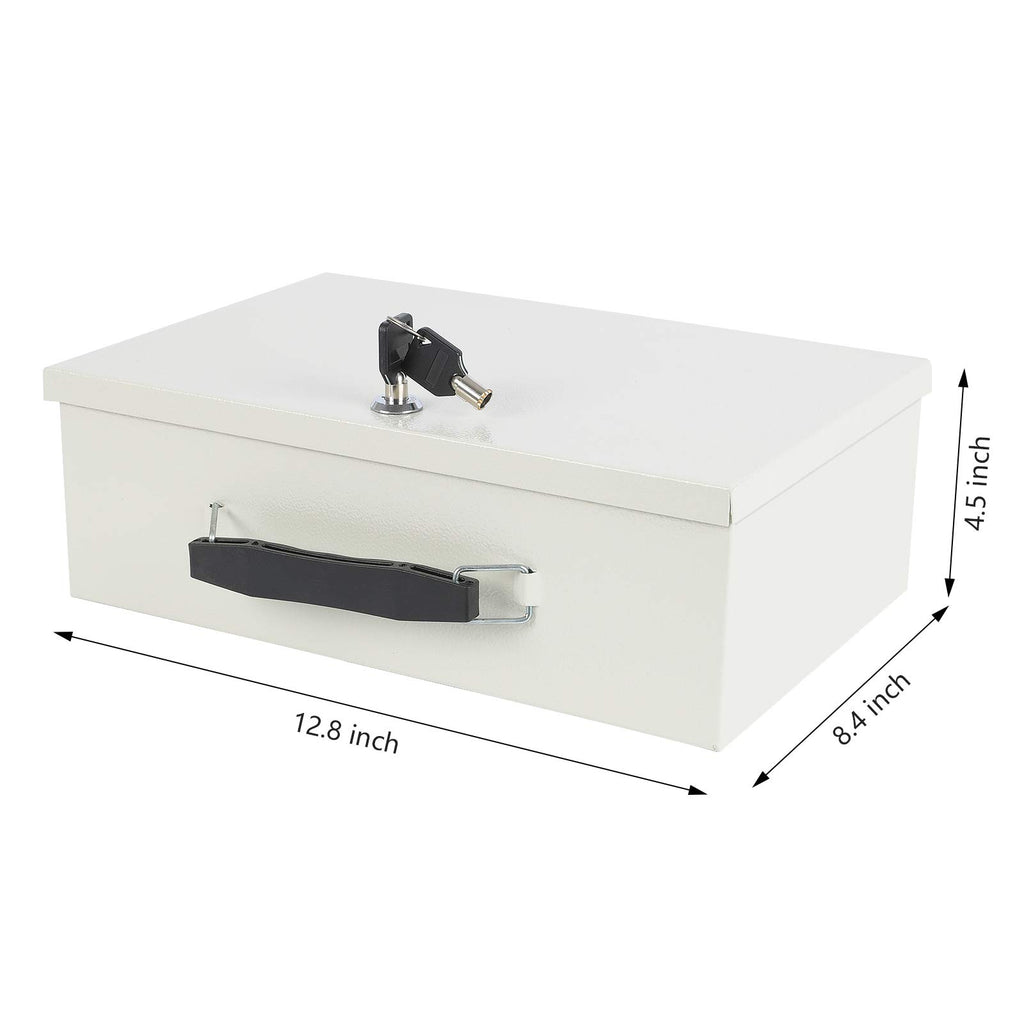 Fireproof Document Box with Key Lock Beige Q80259