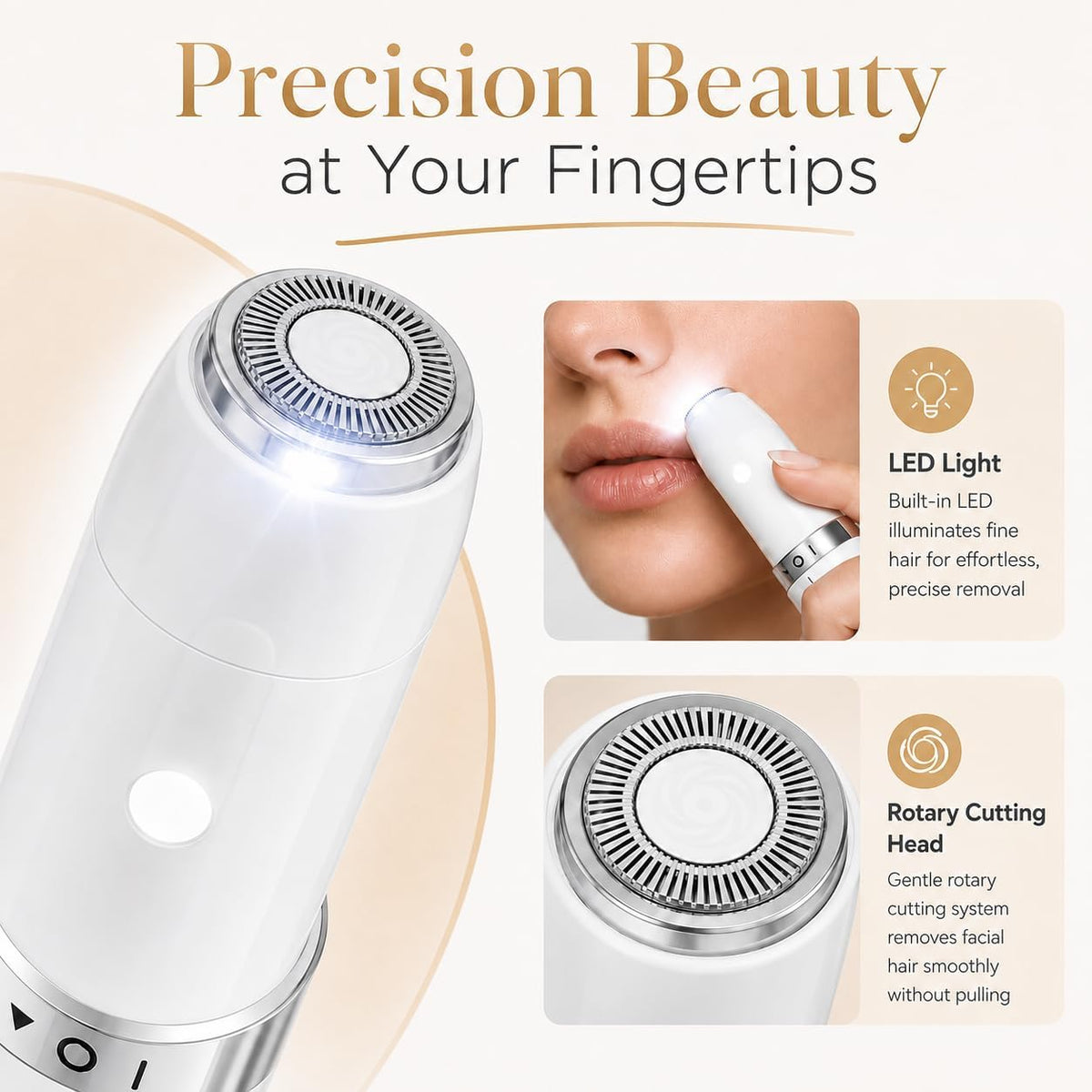 Portable Electric Facial Hair Remover with LED Light B5775