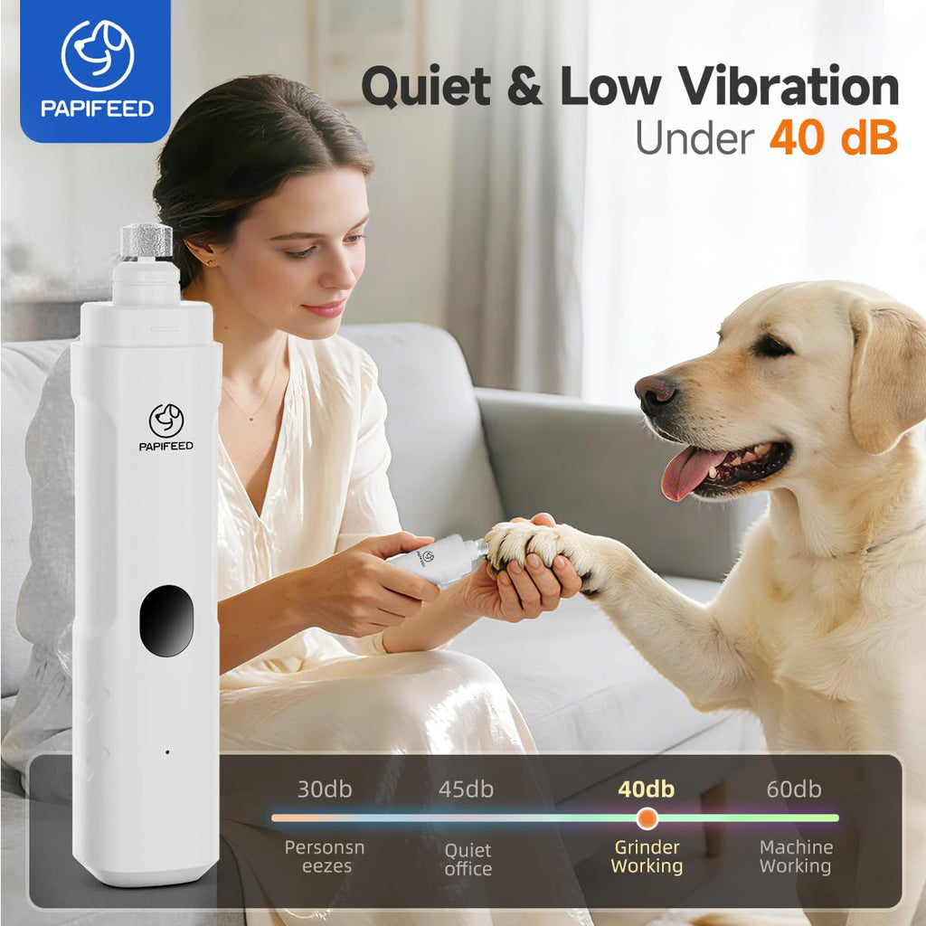 Ultra Quiet 3-Speed Rechargeable Dog Nail Grinder with LED Light S448796