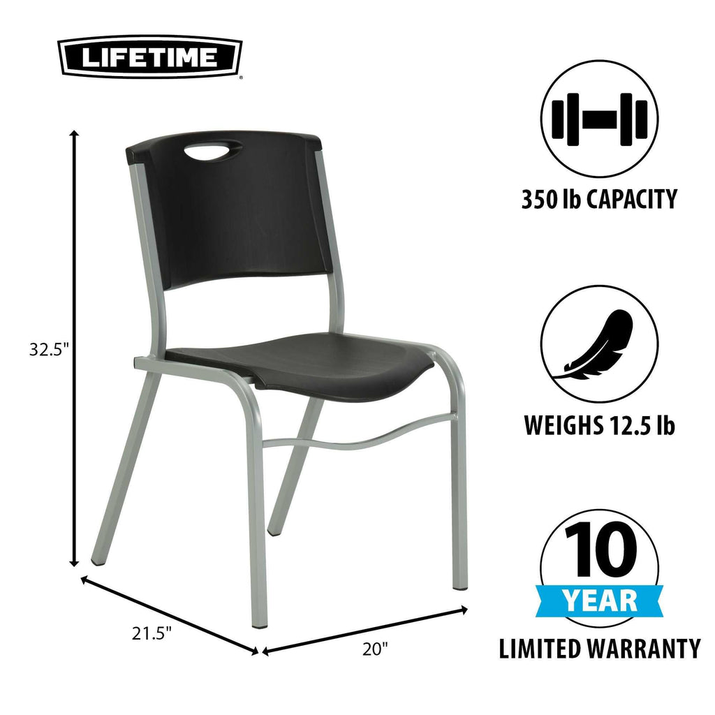 Black Stacking Chair 4-Pack Y442