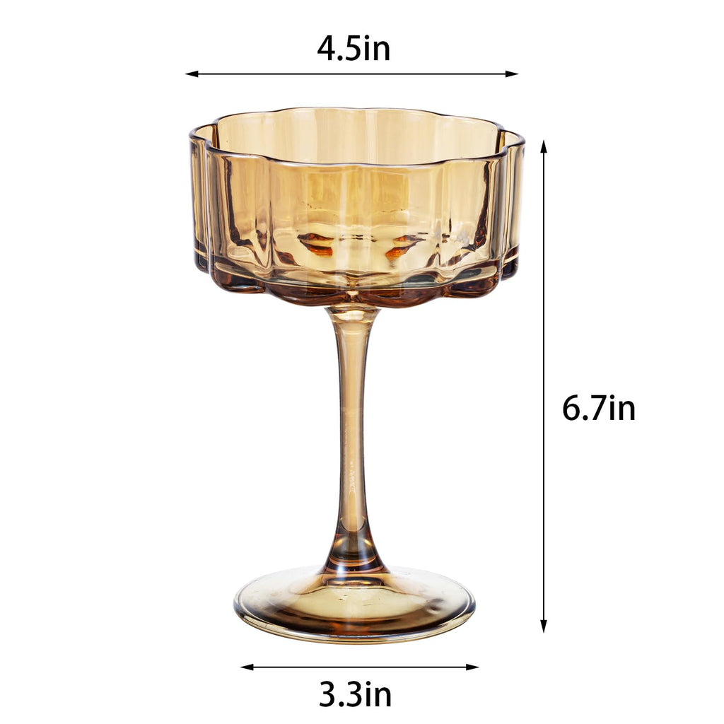 Amber 13oz Glass Coupes Set Of 6 V240