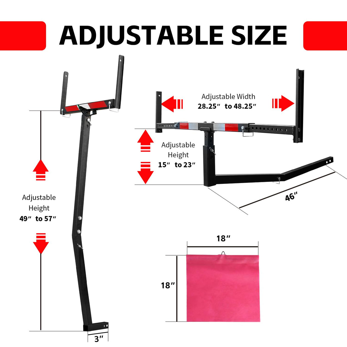 Black Hitch Mount Truck Bed Extender W918208