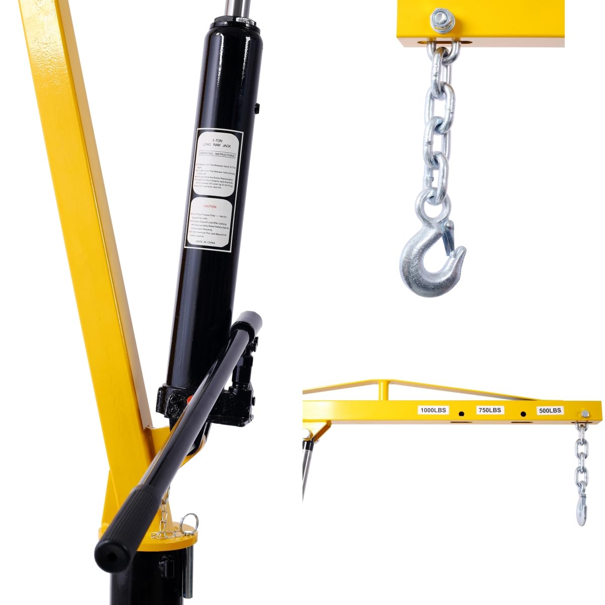 1000 lbs Hydraulic Truck Bed Crane Hoist Q90811