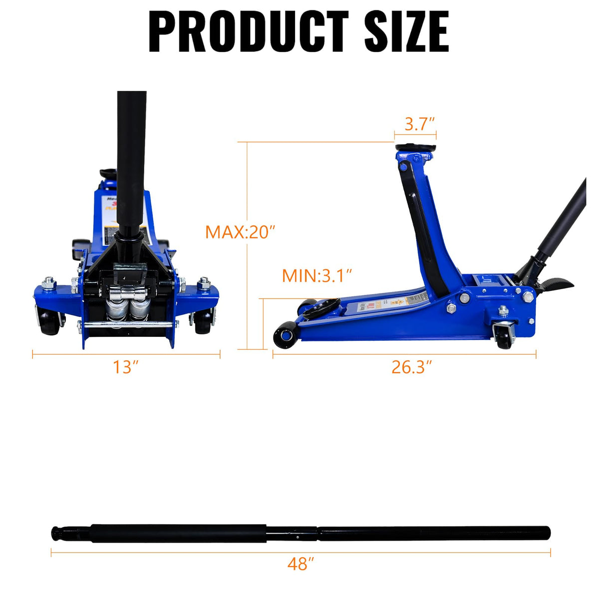 3 Ton Hydraulic Floor Jack with Foot Pedal W94228