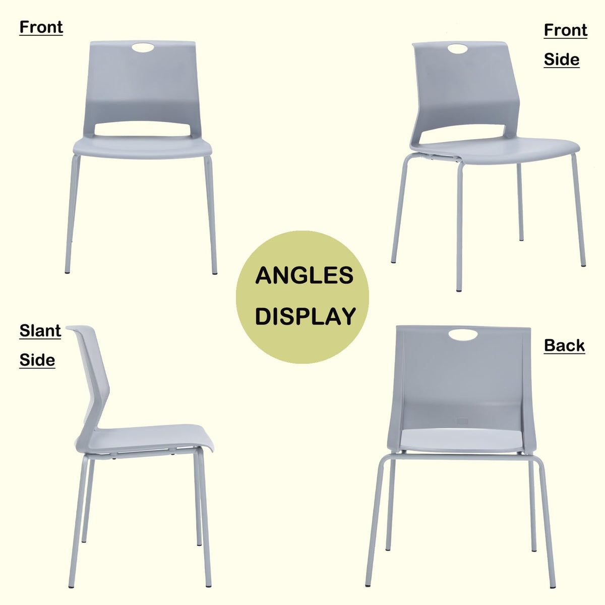 Grey Stacking Guest Chairs Set of 4 K5221