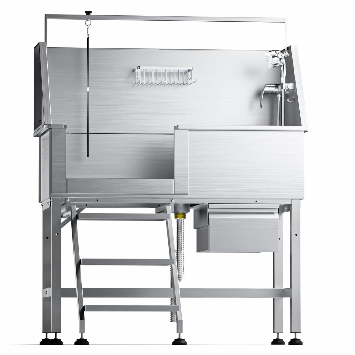 46" Stainless Steel Dog Washing Station with Removable Left Ramp & Storage Drawer L40179