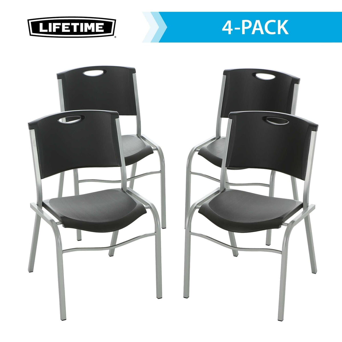 Black Stacking Chair 4-Pack Y442