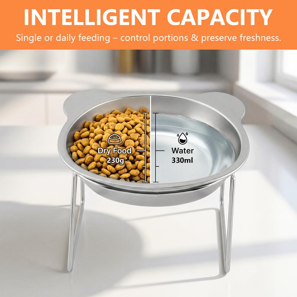 2 Pack Stainless Steel Elevated Cat Bowls P9443