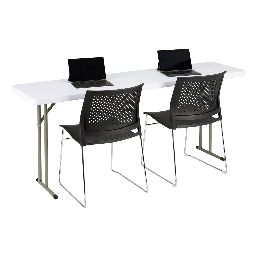 White Rectangular Blow-Molded Plastic Folding Training Table Z83087