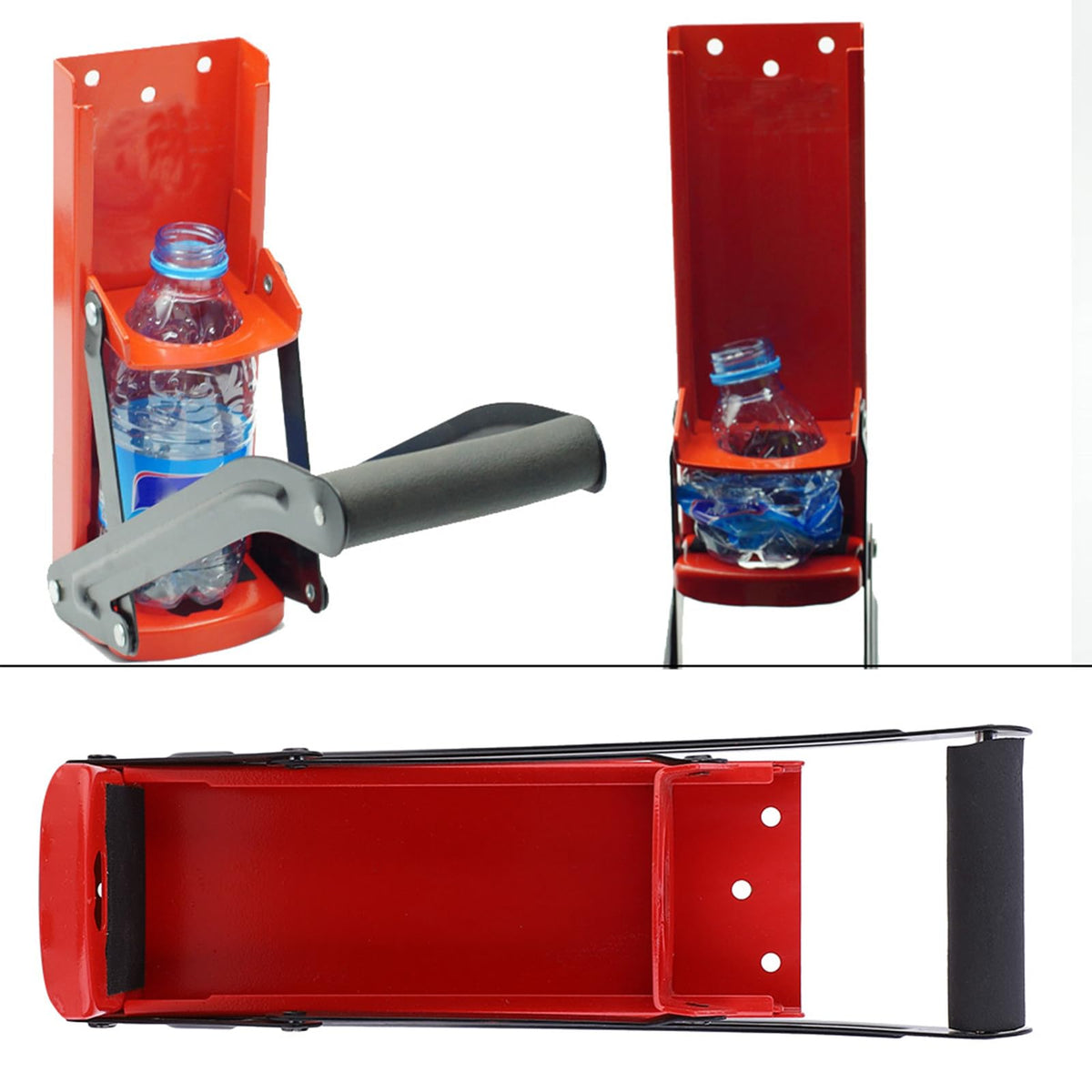 16oz Heavy Duty Steel Can Crusher with Rubber Handle K25952