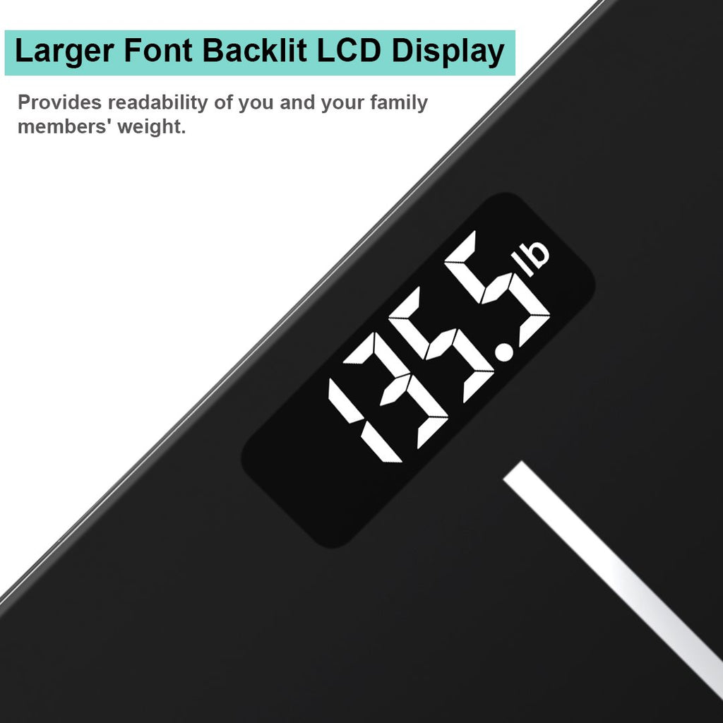 Black Digital Bathroom Scale with Backlit Display G749475