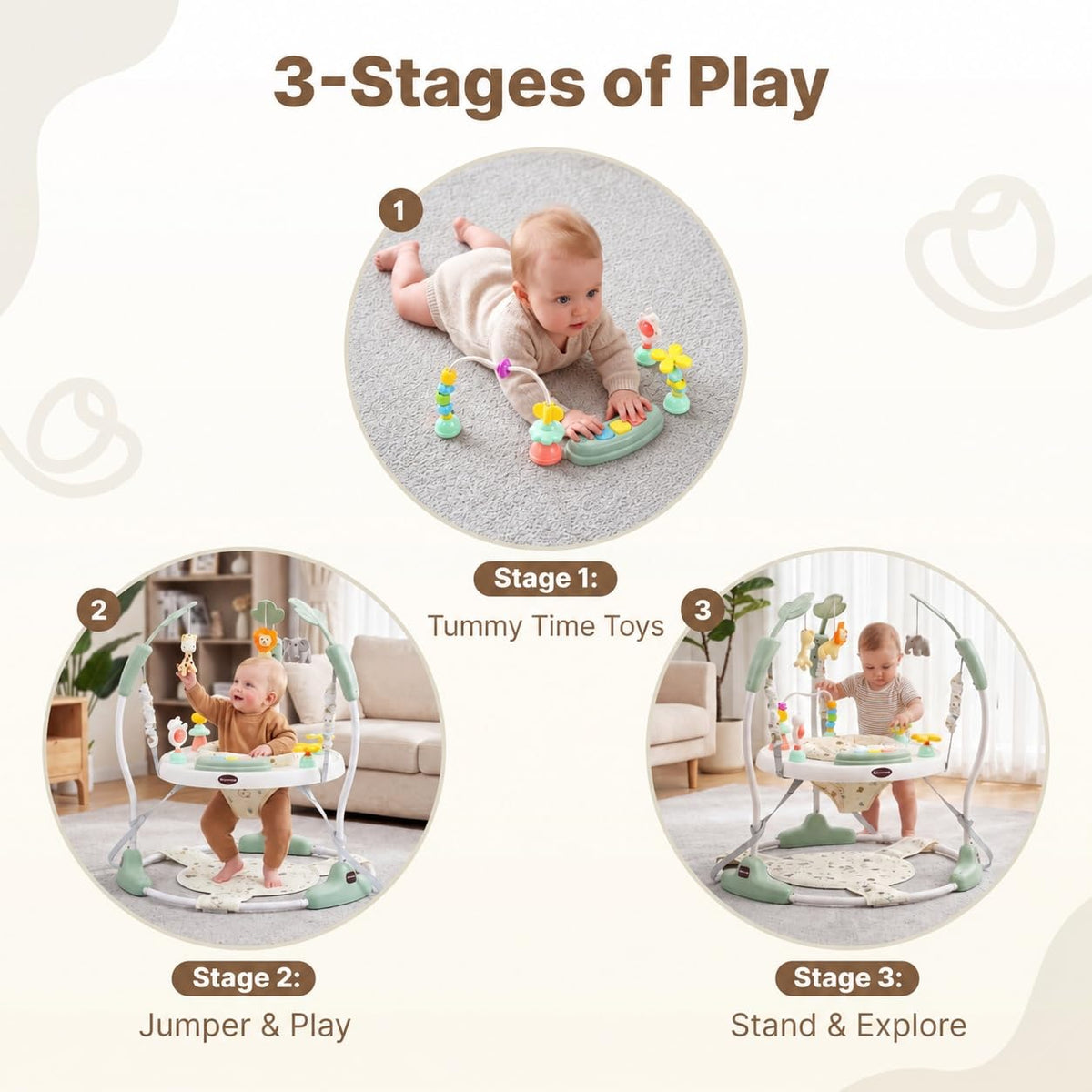 Green 3-in-1 Baby Jumper Activity Center W85297