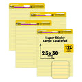 Yellow Lined Self Stick Easel Pad, 25 x 30 Inches, 30 Sheets/Pad, 4 Pads U3034