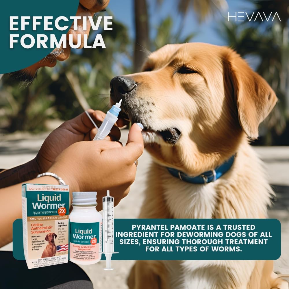 2 oz Pyrantel Pamoate Liquid Wormer for Dogs and Puppies N77266