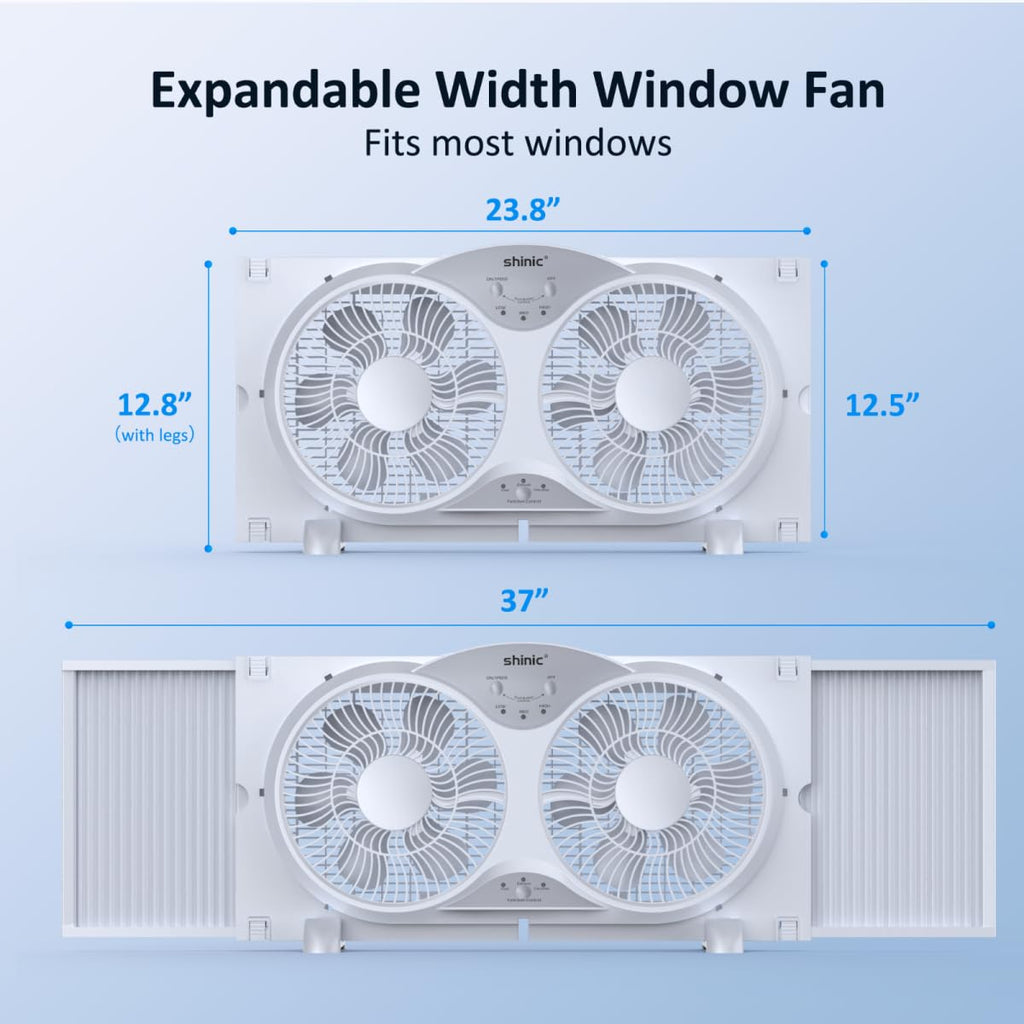 Twin Window Fan with Remote Control, Reversible, 9 inch, 3 Speed F346185