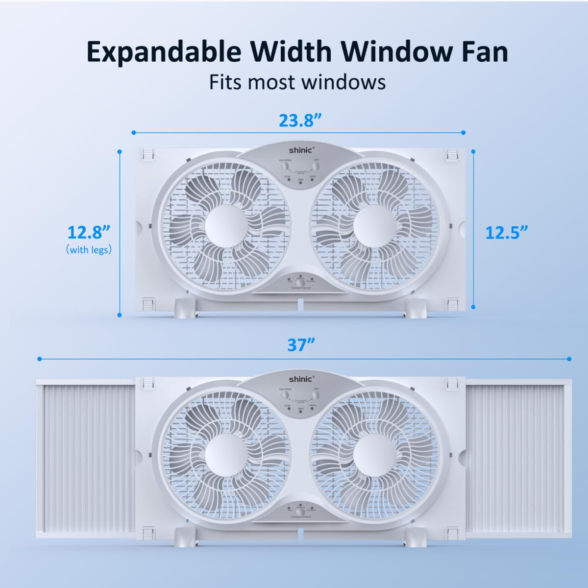 Twin Window Fan with Remote Control, Reversible, 9 inch, 3 Speed F346185