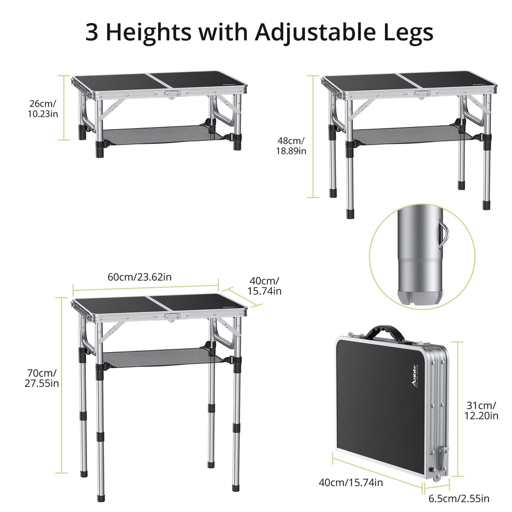 Folding Camping Table 24"X 16" Adjustable Height E212323