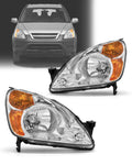 Headlamp Assembly with Chrome Housing Amber Reflector Driver and Passenger Sides X502913