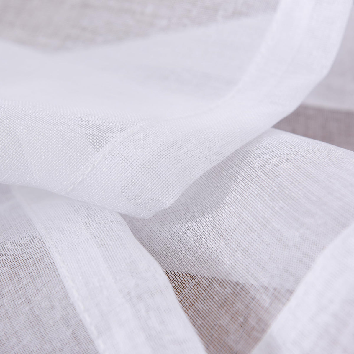 White 95 Inches Long Rod Pocket Sheer Curtains Set of 2 A165