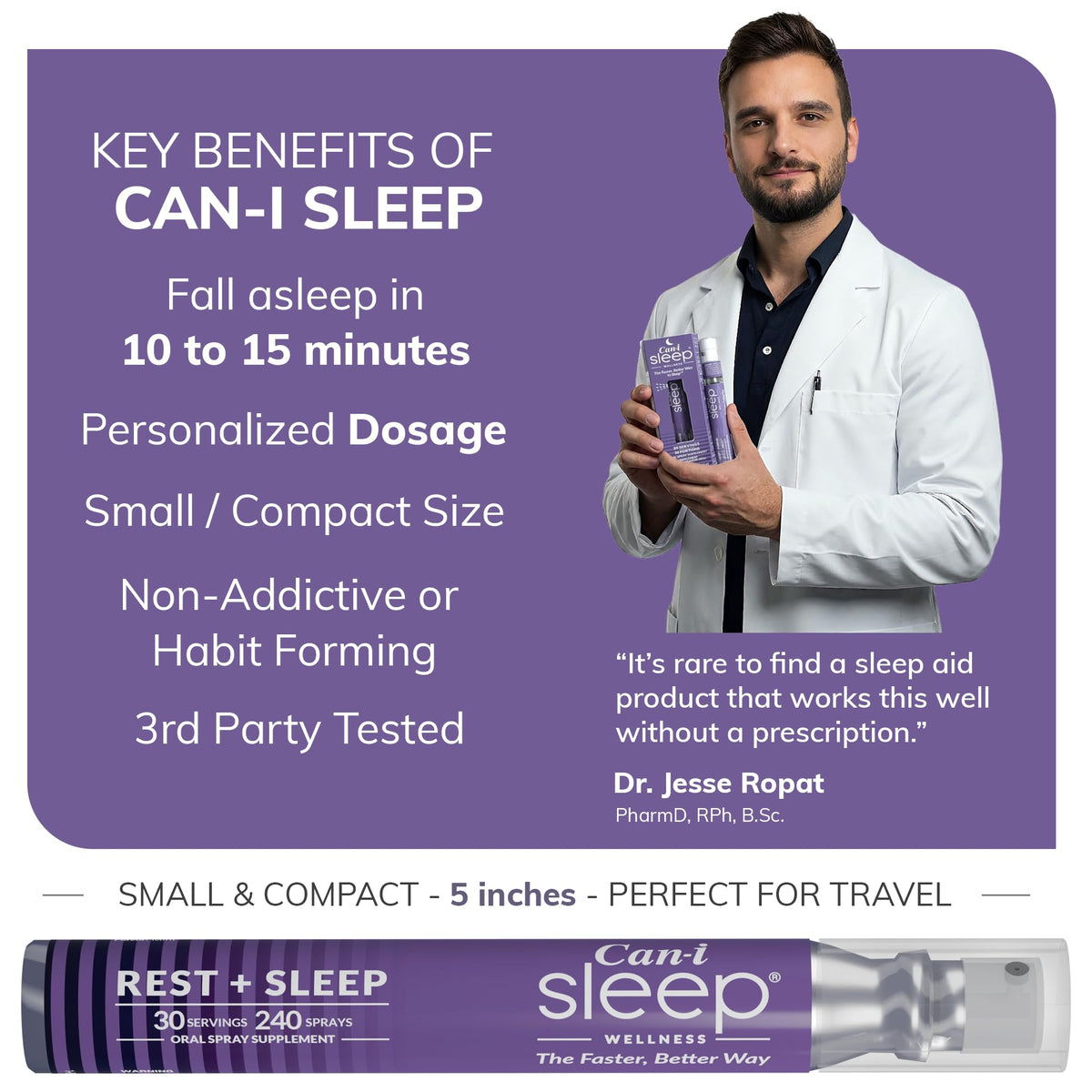 Natural Sleep Aid Spray with Melatonin 1 mg, GABA, & 5HTP F7860