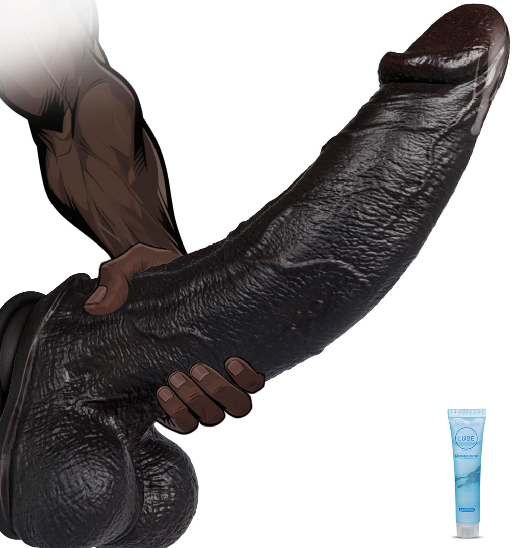 Black Realistic Silicone Dildo with Suction Cup J2881