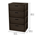 Brown 4 Drawer Storage Tower C6376