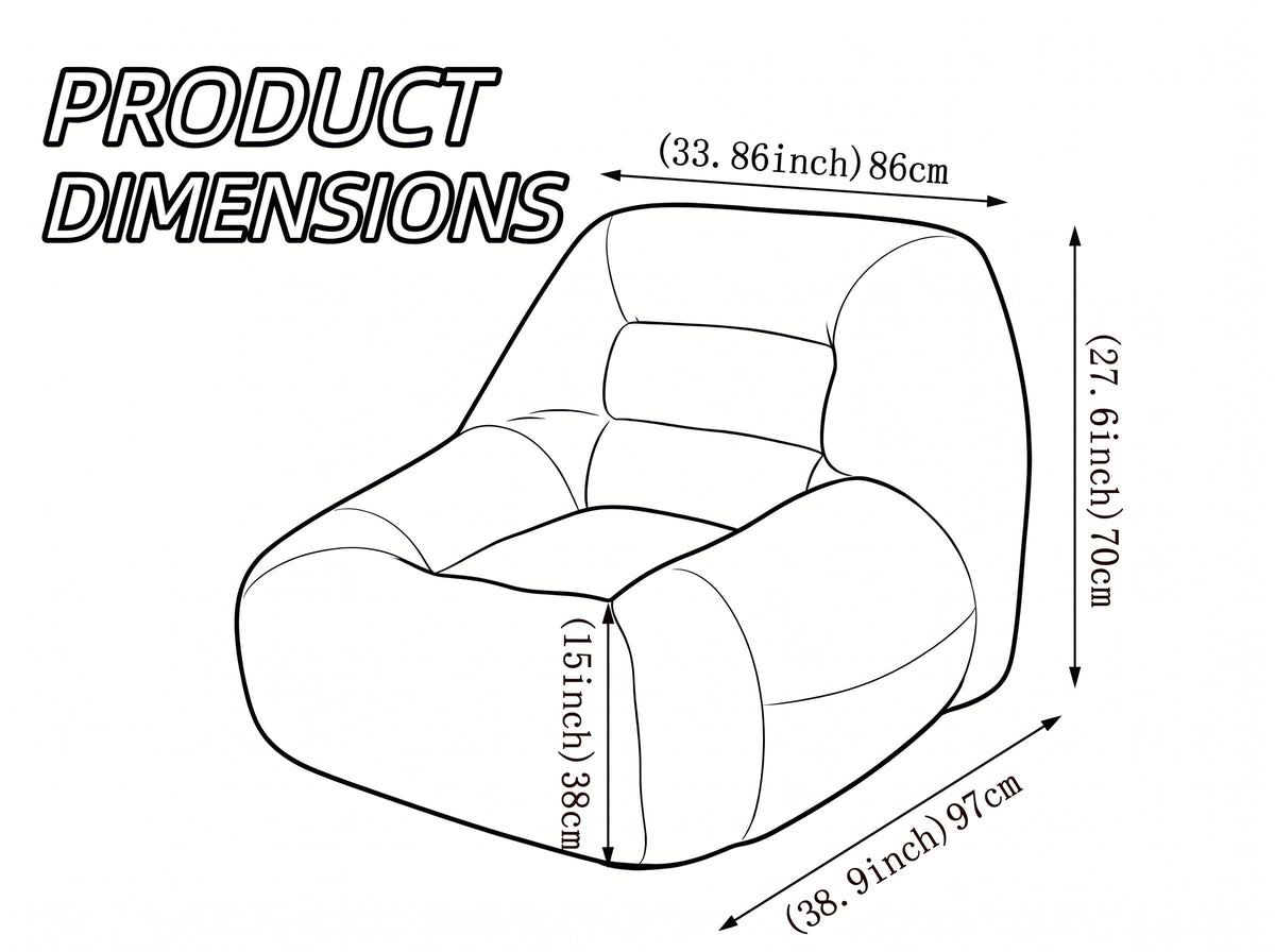 Oversized Corduroy Memory Foam Bean Bag Chair E3453
