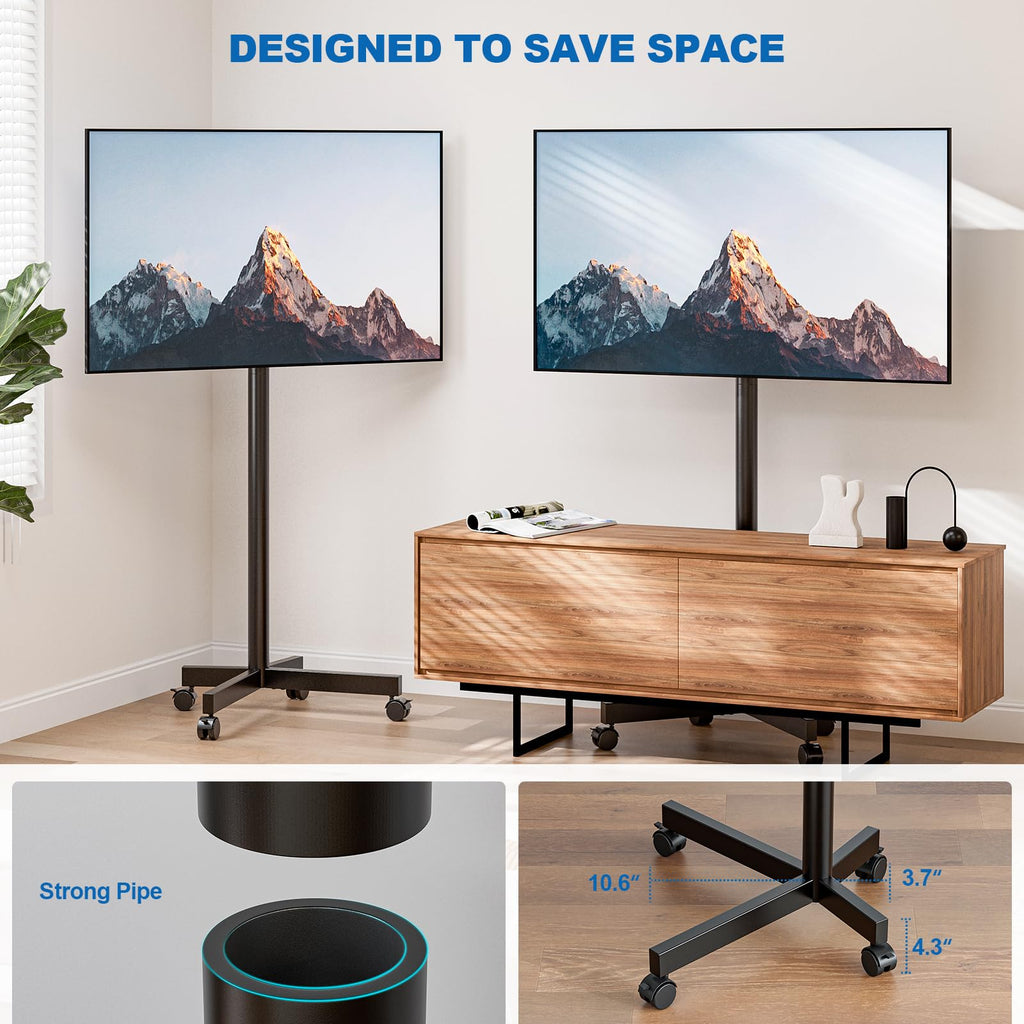 Mobile TV Cart Rolling TV Stand for 23-65 Inch TVs K40035