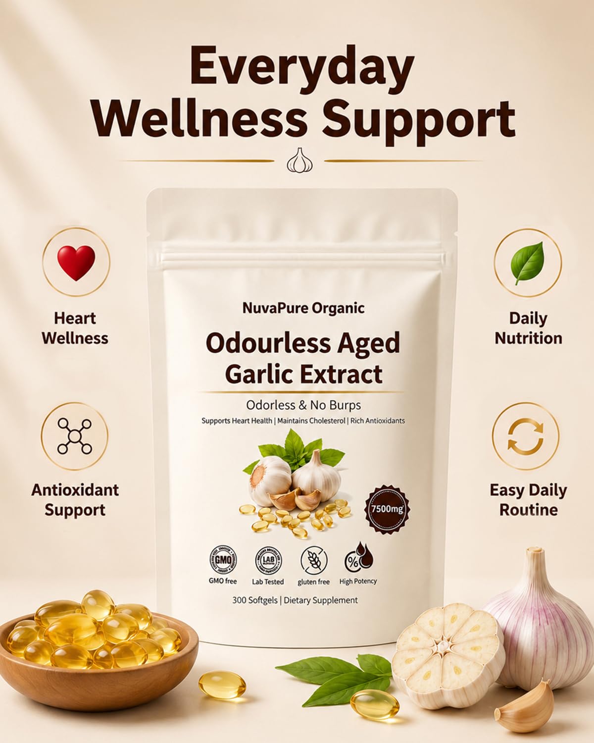 Odorless Aged Garlic Extract Capsules F322527